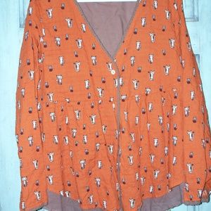 "NEW" Cat Print Blouse